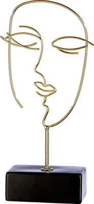 Produktbild von Casablanca Skulptur, "Visione", Gesichtsmotiv, Metall, goldfarben, , L. 6,5 cm, B. 10 cm, H. 27 cm 50687