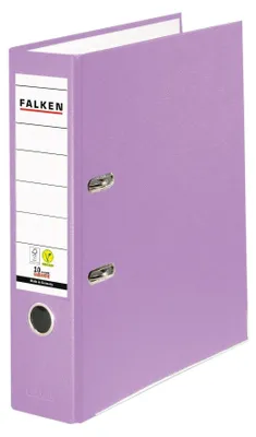 Produktbild von Falken 20x PP-Color-Ordner A4, Rücken 80mm, + Einsteckschild, Flieder, 24001216F