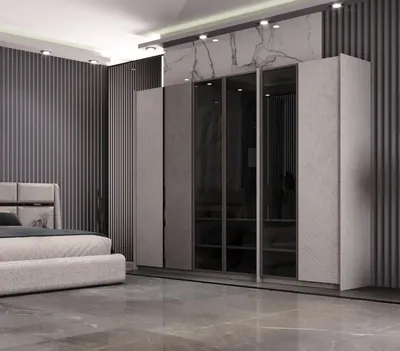 Obrázok produktu pre Elegantná moderná spálňová zostava s posteľou a skriňou