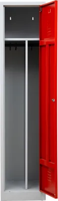 Produktbild von Gürkan Spind lichtgrau, feuerrot 104958, 1 Schließfach 40,0 x 50,0 x 180,0 cm