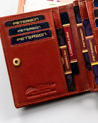 Obrázek produktu pro Peterson dámská peněženka z přírodní kůže hnědá RFID 12x9,5 cm