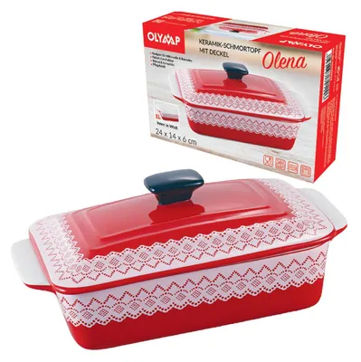Produktbild von Auflaufform aus Keramik mit Deckel OLENA 1 L Rot