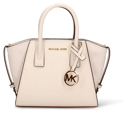 Imagen del producto de Bolso de mano Leren Dollaro, color rosa crema, con cremallera y correa de hombro desmontable