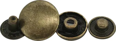 50 Stk Druckknopf Set rund S-Feder Verschlüsse Schnappknopf Metall Größen 12,5mm altmessing