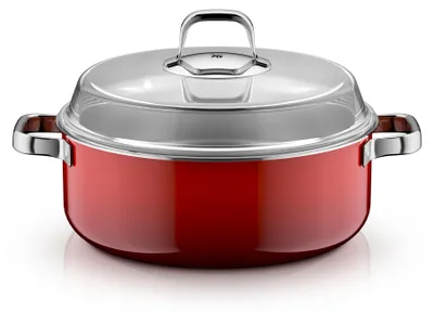 Produktbild von WMF Fusiontec Mineral Pro, Schmortopf mit Deckel, 28 cm, Passion Red 3201114091 4000530759863
