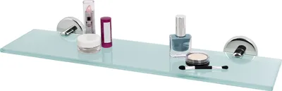 Produktbild von bremermann Bad-Serie LUCENTE - Glasablage, Glasregal, Badregal aus Glas und Edelstahl, verchromt