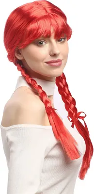 Produktbild von WIG ME UP Perücke Zöpfe Schulmädchen Rot XR-008-PC13