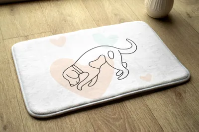 Produktbild von Badteppich Saugfähige - Badezimmer Teppich - Rutschfester Badvorleger Badematte - 75x45 cm - Hundetiere