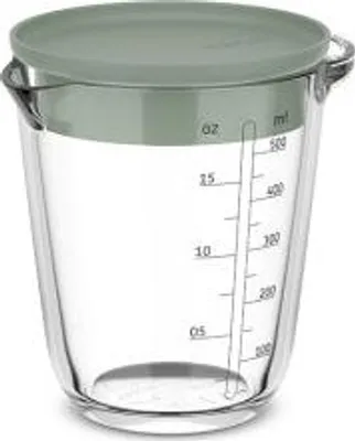 Produktbild von Mepal - Glas Messbecher mit Deckel Chef it - Leicht ablesbare. eingravierte Skala - Mikrowellen- & Backofengeeignet (ohne Deckel) - Hochwertiges Glas - Spülmaschinengeeignet - 500 ml - Nordic sage