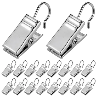Metallhaken-Clips 60 Stück silber für Vorhänge & Lampen