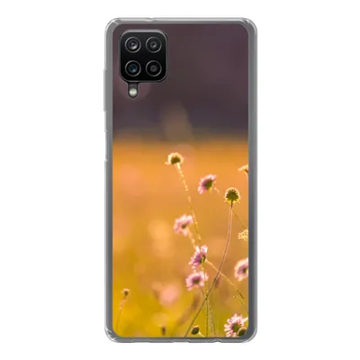 Produktbild von MuchoWow® Handyhülle Schutzhülle Hülle für Samsung Galaxy A12 Blumen - Hell - Rosa Silikon Softcase Handy Hülle - Bild