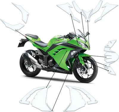 Produktbild von Lackschutzfolie Steinschlagschutz passend für Kawasaki Ninja 300 (2013-2018)