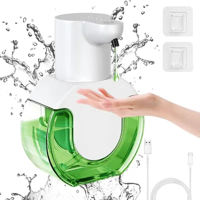 Produktbild von Automatischer Flüssigseifenspender, USB, wiederaufladbar, 4 Kontrollstufen, Seifenspender, 400 ml, automatischer Seifenspender für Badezimmer, Küche