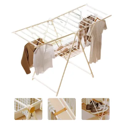 Produktbild von 54-Zoll faltbarer Kleiderständer, tragbar und platzsparend, ermöglicht eine freie Kombination von trockener Kleidung, Schuhen und Decken