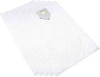 A stack of white disposable vacuum cleaner bags on a white background.