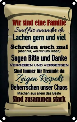 Produktbild von vianmo Blechschild 18x12 cm wir sind eine Familie zusammen Freunde