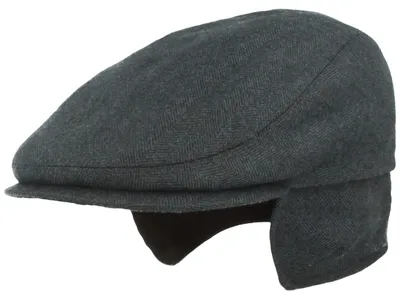 Bullani Flatcap Schiebermütze mit Ohrenklappen 100% Kaschmir in blau