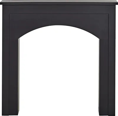 Obrázek produktu pro BELIANI Krbová římsa černá MDF 110 x 23 x 106 cm krbové obložení cottage tradiční obývací pokoj