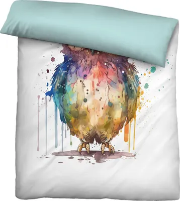 Produktbild von Biberna Bettwäsche Eule 44484-008 bunt 155x220 cm + 80x80 cm