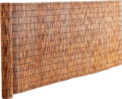 Produktbild von SucceBuy 4 ft x 16,4 ft, 2er-Pack natürlicher Schilfzaun, Schilfschirm, Terrassen-/Balkon-Nachbildung, Gartenteiler, Sichtschutz, 0 Volt, Schilf, braun