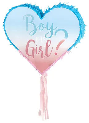 Produktbild von Pinata Boy&Girls 40x35x7,5 Papier rosa hellblau zum Aufhängen und Befüllen Baby Shower Party Gender Reveal Party Mottoparty Geschenkidee