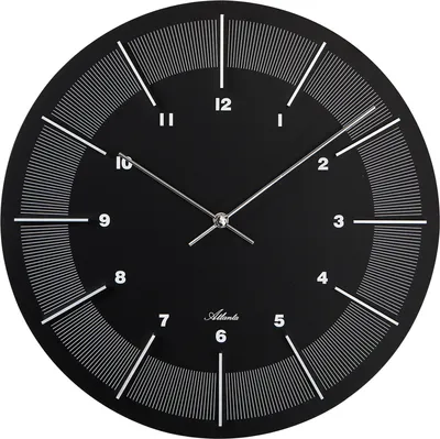 Produktbild von Atlanta 4471/7 Wanduhr Holz schwarz rund