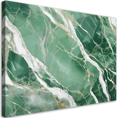 Image de Tableau sur toile Marbre vert et or, style glamour 90x60 Feeby Vert Tableau prêt à accrocher au mur