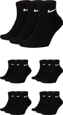 Produktbild von Nike SX7677 Socken Damen Herren Kurz Sportsocken Sparset - Größe: 38-42 - Farbe: 15 Paar schwarz