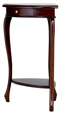 Produktbild von Konsolentisch Cambridge | Ecktisch 55x74x44 cm aus massivem Mahagoniholz in Kolonialbraun | Konsole für Flur und Wohnzimmer | Telefontisch mit Ablage im Vintage-Stil