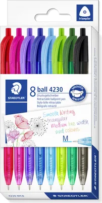 Produktbild von Staedtler Ball 4230 Mehrfarbig Clip-on-Einziehkugelschreiber Medium 8 Stück(e)