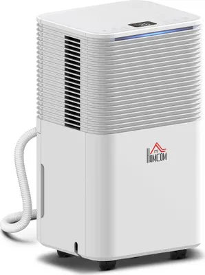 Obrázek produktu pro Odvlhčovač vzduchu - Elektrický - Odvlhčovací výkon 10 l/den - Nádržka na vodu 2 l - Tichý provoz - Tři (3) režimy - LED displej - Časovač na 24 h - Bílý