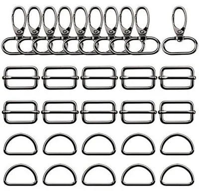 Zdjęcie produktu dla Klamry do torebek 30 szt 32 mm d ring metalowe czarne DIY
