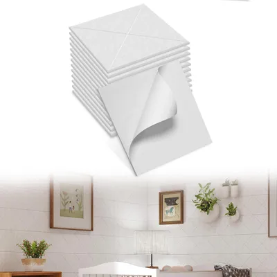 Produktbild von UISEBRT 12x Akustikplatten 30x30cm X-Muster Weiß, Schallschutz Wandpaneele, Hochdichte Schalldämmung, Schallabsorber für Heimkino Studio Büro