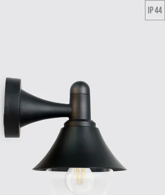 Immagine prodotto di Lampada a parete MIAMY 1xE27/40W, IP44, nero L: 181, L: 232, H: 250, dimmerabile