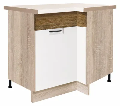 Productafbeelding van Hoekonderkast - Favorit RIBBECK 15D - Hoekonderkast 100 × 70 cm, wit hoogglans