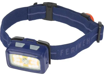 Immagine prodotto di moses. Lampada frontale a LED per adulti – Modello "Fernweh", lampada frontale con 3 colori di luce: bianco, rosso e verde, ideale per jogging, campeggio e attività all'aperto, regolabile su 5 angoli, codice prodotto 82488, colore blu