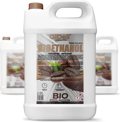 Obrázok produktu pre Bioetanol s vôňou kávy 96,6 % 15 l pre krby Universal bez dymu a sadzí GiDeli