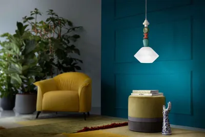 Immagine prodotto di DECO' LARIAT C2710, Lampada a Soffitto Sospensione in Vetroceramica, Ferroluce