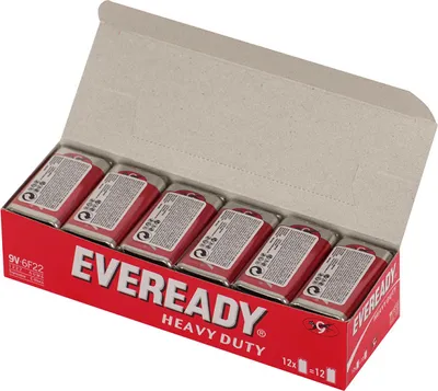 Obrázek produktu pro Baterie Eveready (Wonder) 9 V - Chlorid zinečnatý - 12 kusů