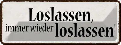 Produktbild von vianmo Blechschild 10x27 cm loslassen immer wieder Dekoration Spruch Zitat