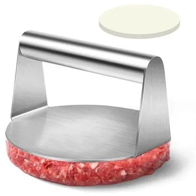Produktbild von Famanu Hamburgerpresse 14 cm - Hochwertiger Edelstahl