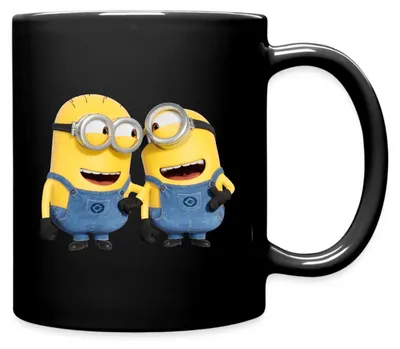 Produktbild von Spreadshirt Minions Despicable Me Phil Und Stuart Tasse Einfarbig, One size, Schwarz