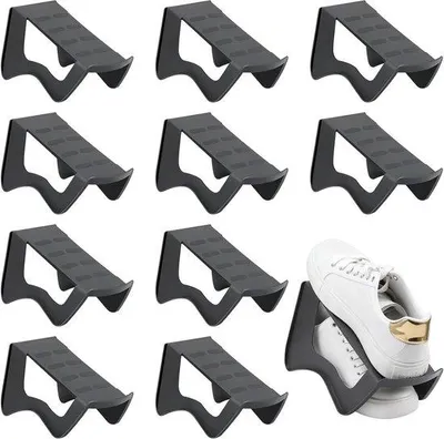 Image de Rangement à chaussures pour étagères - Organisateur à deux compartiments
