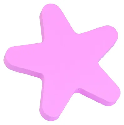 Imagen del producto de Botones de madera con forma de estrella, diámetro de 95 mm, en madera lacada en color rosa, juego de 12 unidades