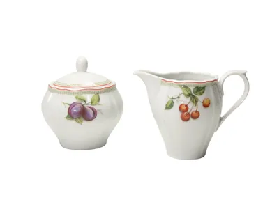 Produktbild von CreaTable, 17035, Flora Orchard, Milch-Zucker-Set 2-tlg , Porzellan