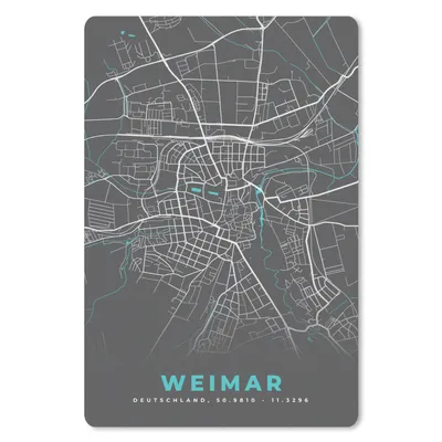 Produktbild von MuchoWow® Mauspad Mousepad Deutschland - Blau - Weimar - Stadtplan - Karte 18x27 cm - Mousepads - Maus Mat - Pad - Mausunterlage