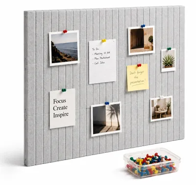 Produktbild von Relaxdays Filzpinnwand 9er Set, selbstklebende Rechtecke, Büro & Zuhause, Filz, 30x40 cm, Filzwand mit Pins, hellbraun