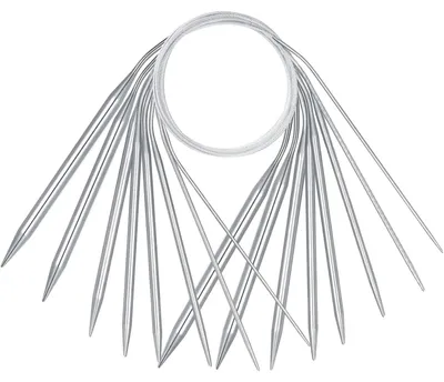 Obrázek produktu pro Kruhové pletací jehlice sada - Nerezová ocel - 80 cm - 2,0 až 8,0 mm - 6 velikostí