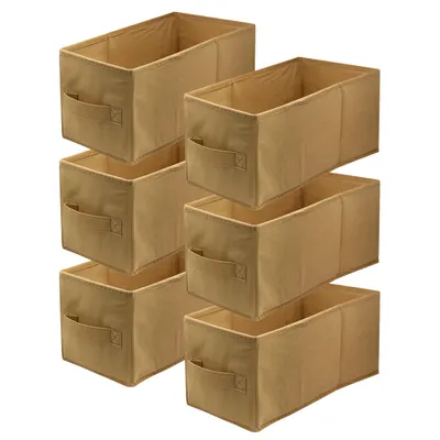 Produktbild von Lavita Storage Box | faltbare Aufbewahrung Boxen 15 x 31 x 15 cm | Schubladen-Organizer Box| Ordnungssysteme für Kleidung | Kleideraufbewahrung & Organisation | Hellbraun | 6 stück