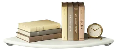 Produktbild von Relaxdays Eckregal, HxBxT: 3 x 40 x 40 cm, Walnussholz, Wohnzimmer, Deko, Traglast: 5 kg, Bücherregal hängend, weiß